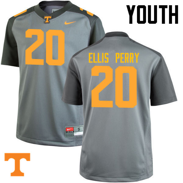 Youth #20 Vincent Ellis Perry Tennessee Volunteers College Football Jerseys-Gray - Click Image to Close